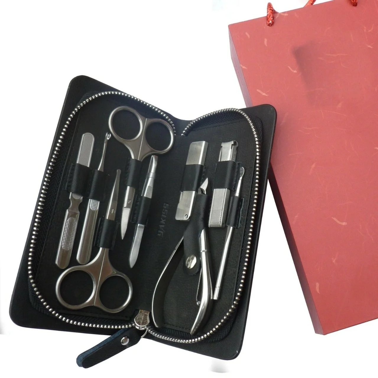 
Nail Clippers Set 16pcs Manicure and Pedicure Set Stainless Steel for Nail Care with Leather Case 16 Piece Black Finger Nail ABS 