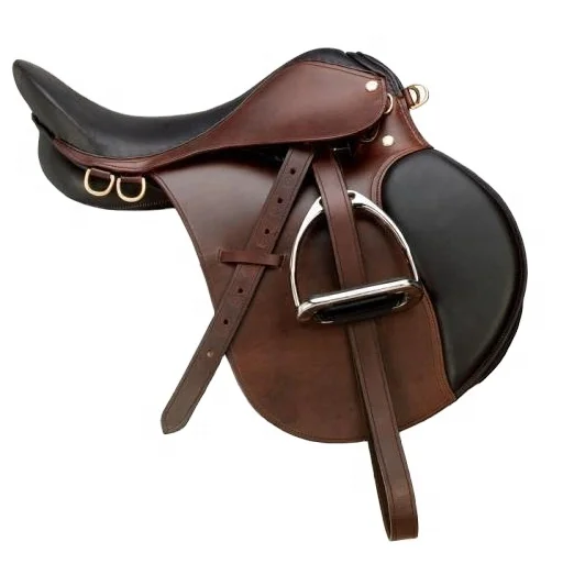 Fit and Fine Premium Brown Leather English Jumping Horse Saddle With Custom Logo All Purpose Horse Riding Saddle