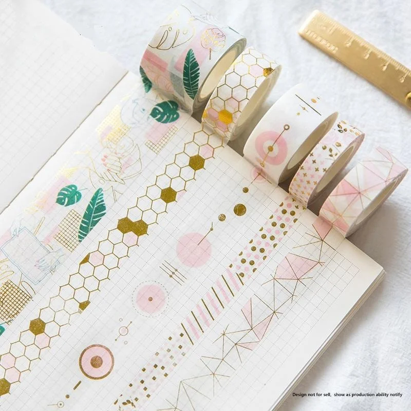 Washi Mill Custom Wholesale Printed Grid Washi Tape Decorative School Stationery Tape