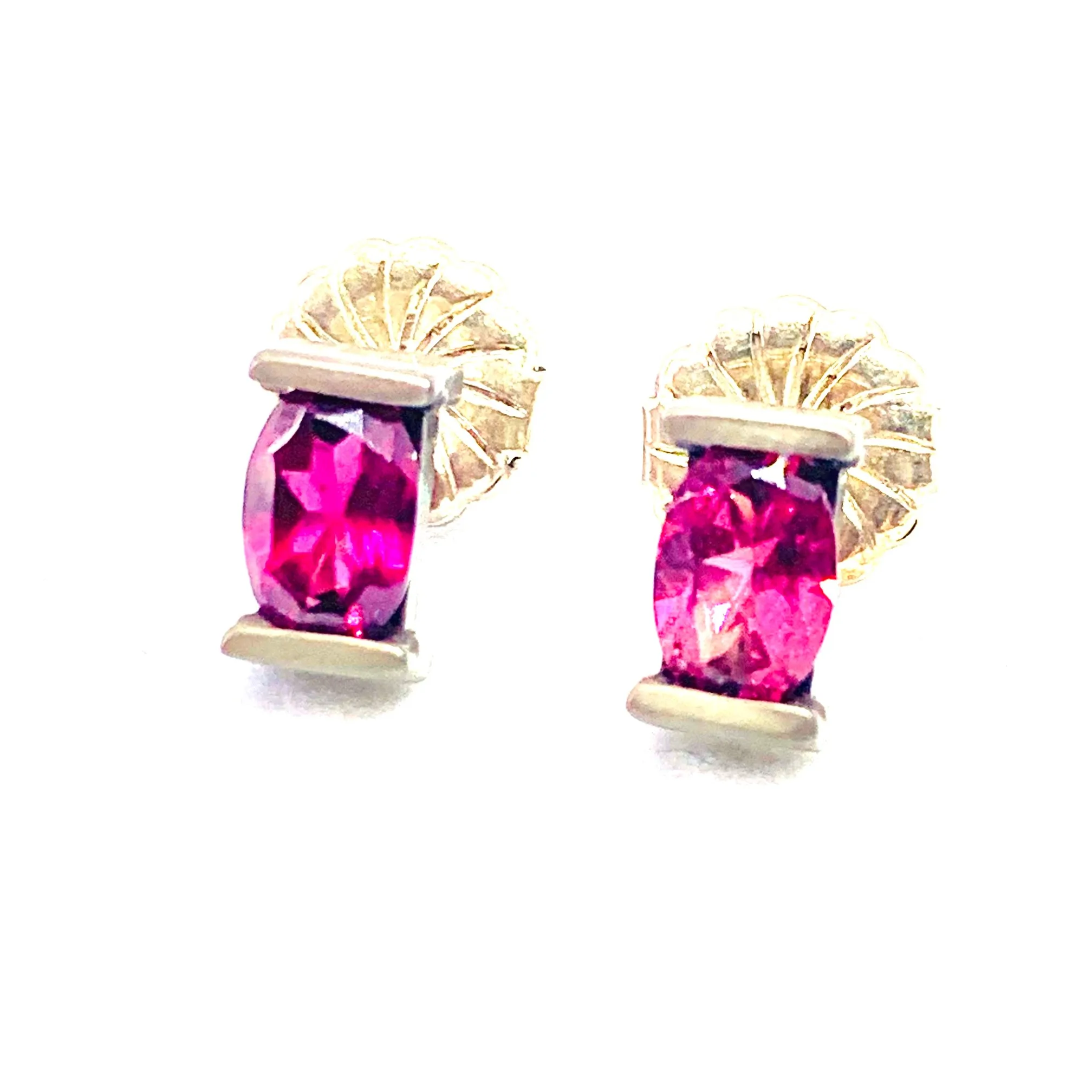 14k Gold Rhodolite Garnet Stud Earrings for Women, Young Ladies + Girls (Santa Barbara, California, United States of America)