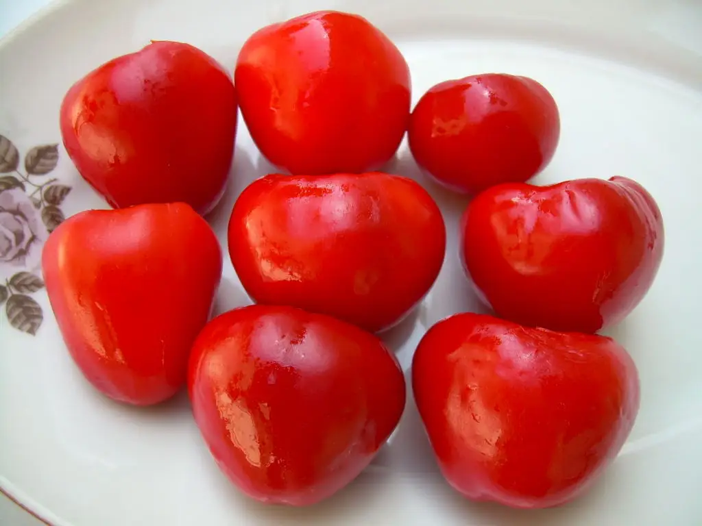 Cored Red Cherry Peppers in Sugar Syrup