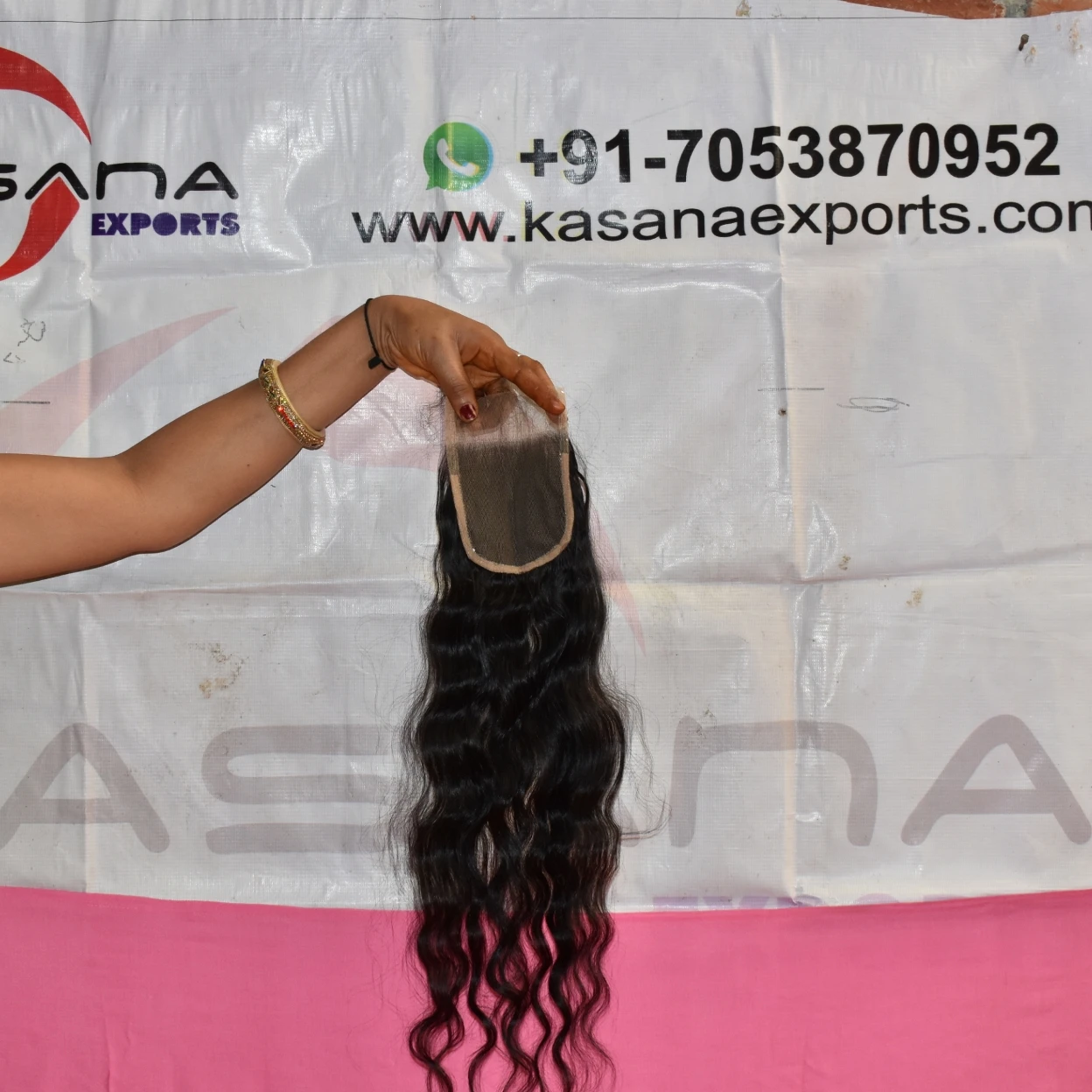 brazilian virgin lace closures wavy human hair Kasana Exports India