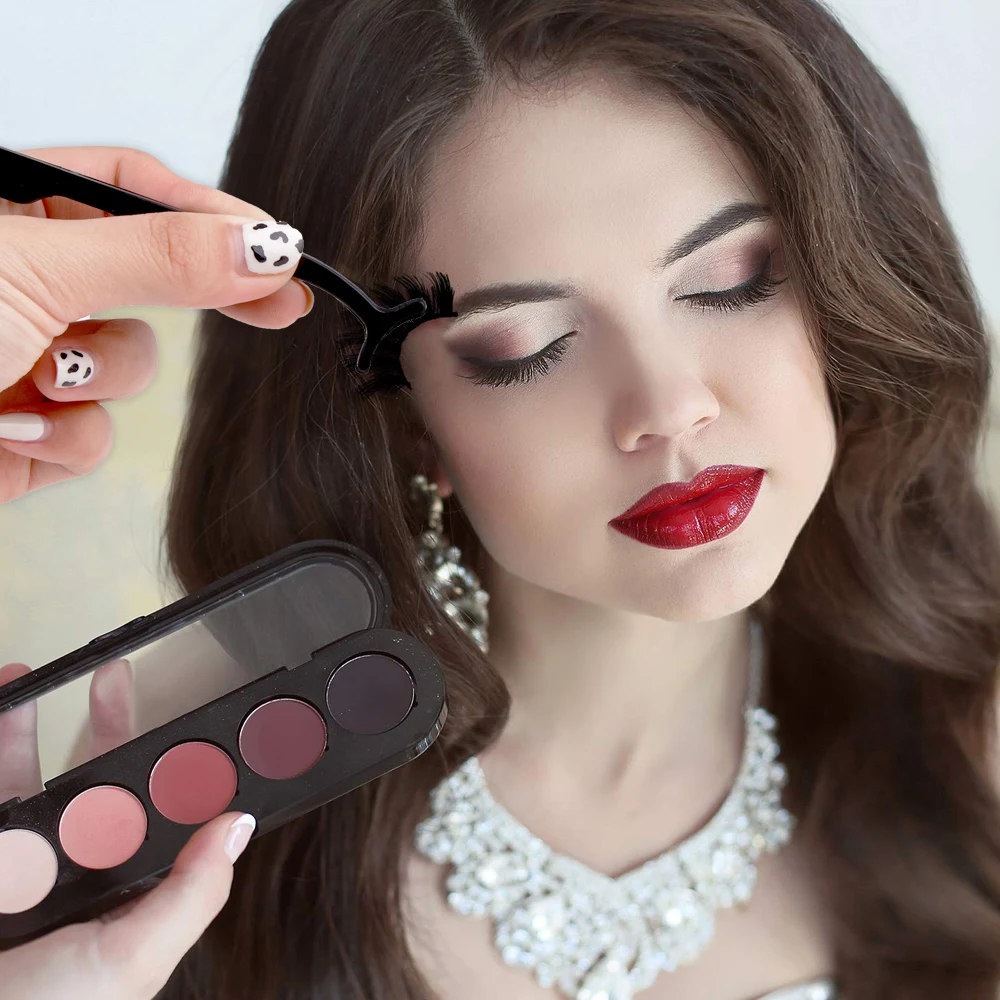 False Eyelashes Clip Eyelash Tweezers Applicator Eye Lash Aid Forceps Tools Stainless Steel Personal Beauty Care