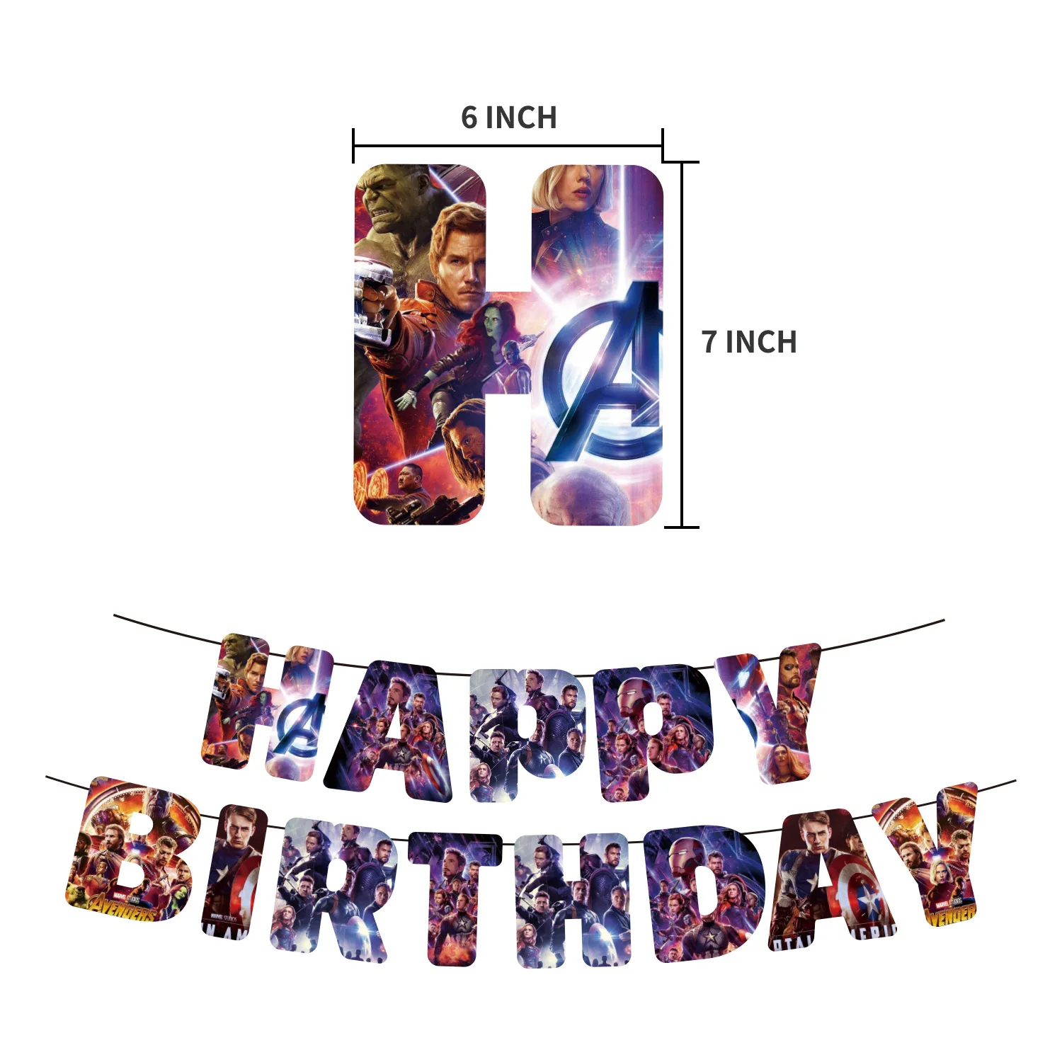 Original Design One Pack Superhero Party Decoration, Includes Banner Balloons Cake Toppers Aven-gers Birthday Party Supplies