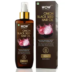 WOW Skin Science Onion Hair Oil With Black Seed Oil Extracts Controls Hair Fall No Mineral Oil Silicones & Synthetic