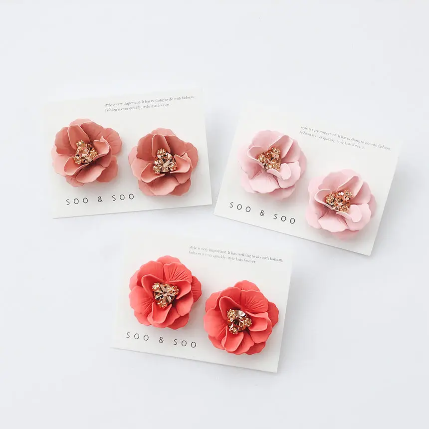 coated flower earring