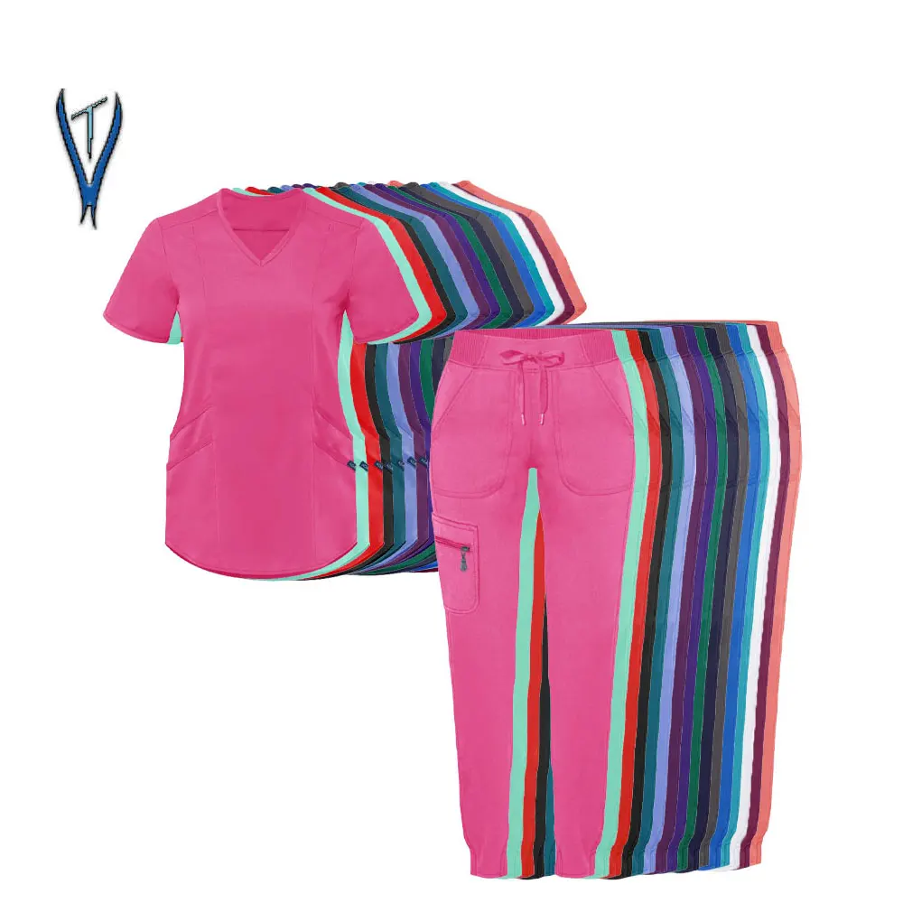 Non Zipper High Quality scrubs uniforms Nurse Hospital Scrub Suit for medical suppliers