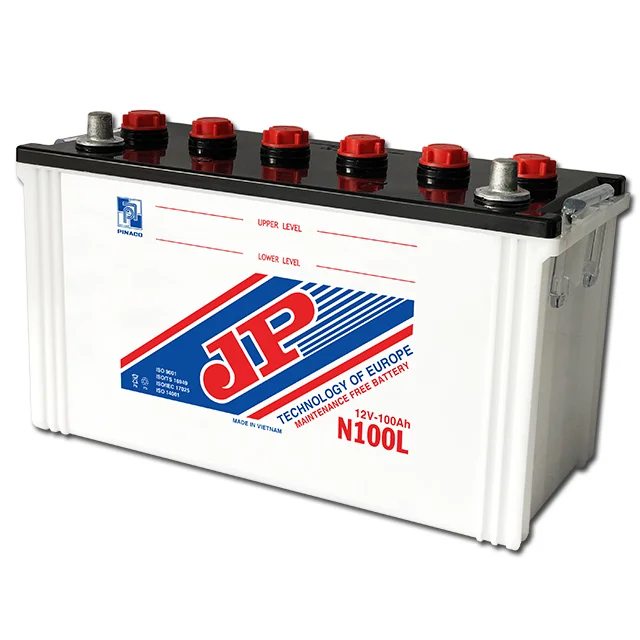 Высококачественный сухозаряженный автомобильный аккумулятор JP стандарта JIS N100L (12 В-100 Ач)