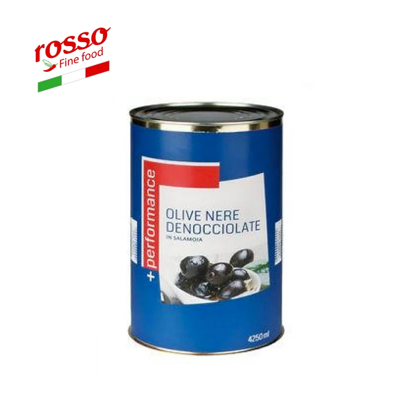 
 + Питатые черные оливки в банке из рассола 4250 мл-Сделано в Италии  