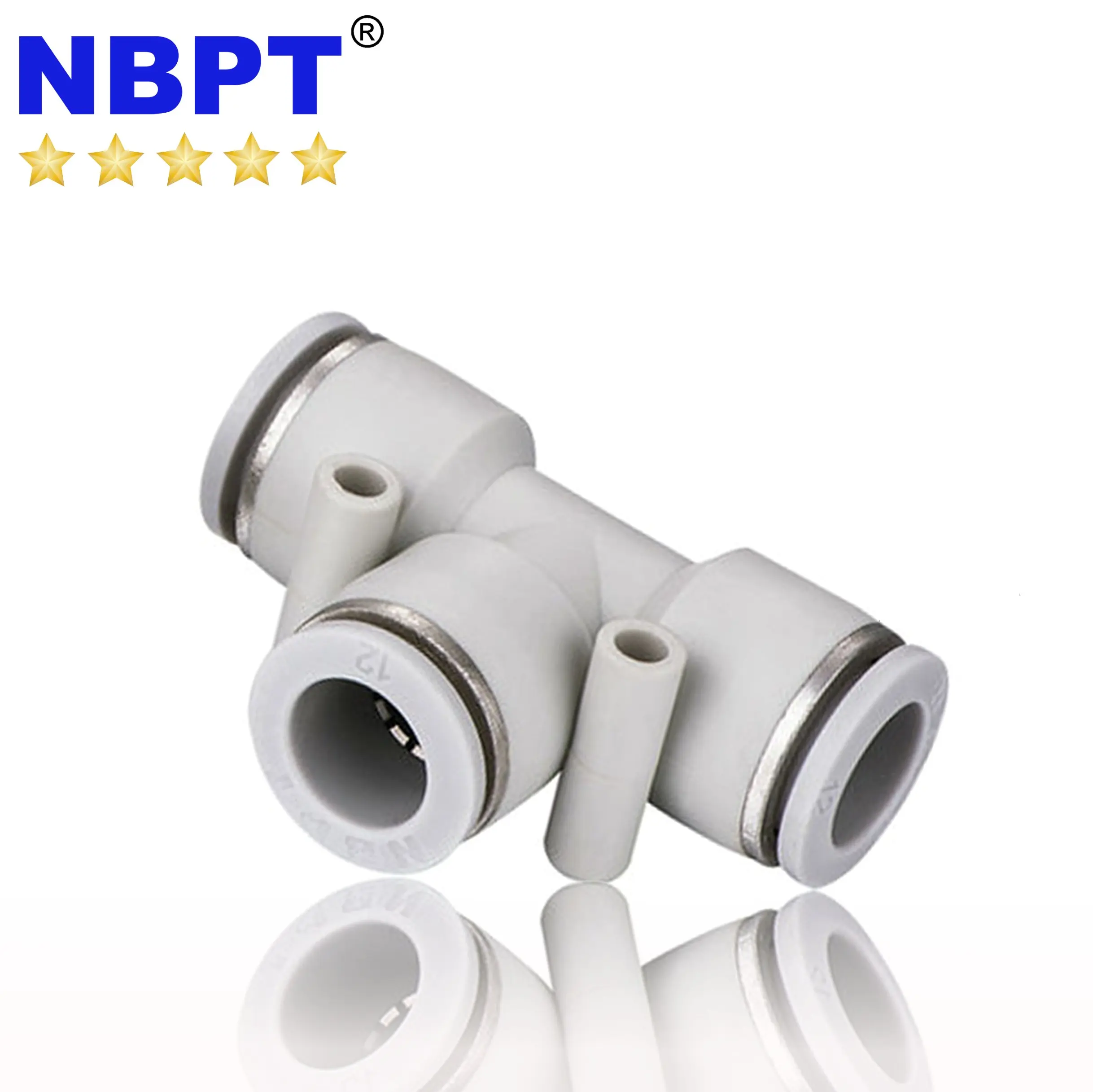 Unequal Tee Reducer , PGT series Quick Connect One Touch Push In To Connect Fitting by NBPT