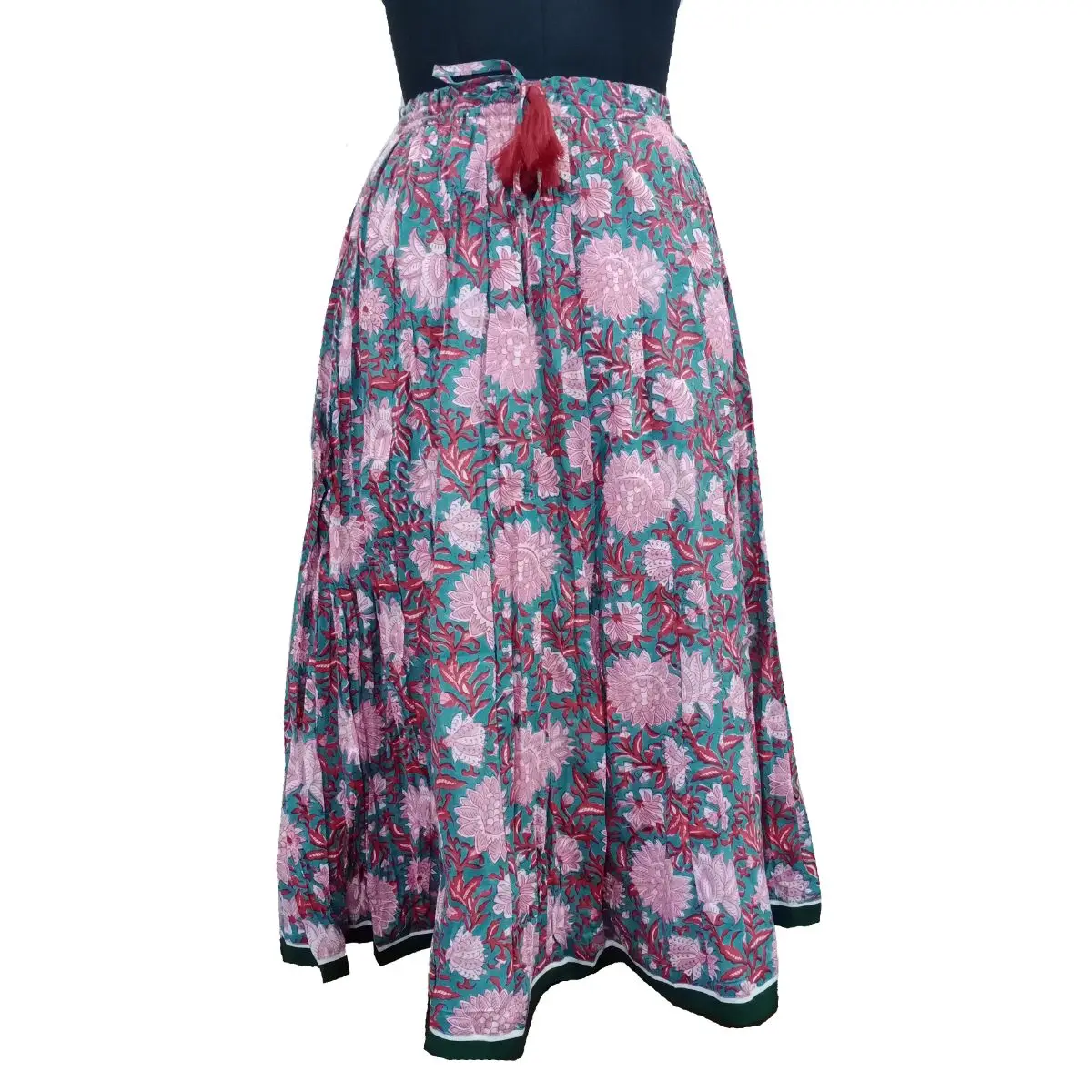 Women Wear Long Skirt Print Latest Designer Wear Soft Cotton Ladies Long Wrap Skirt OEM Women Garment Clothing Straight Skirt