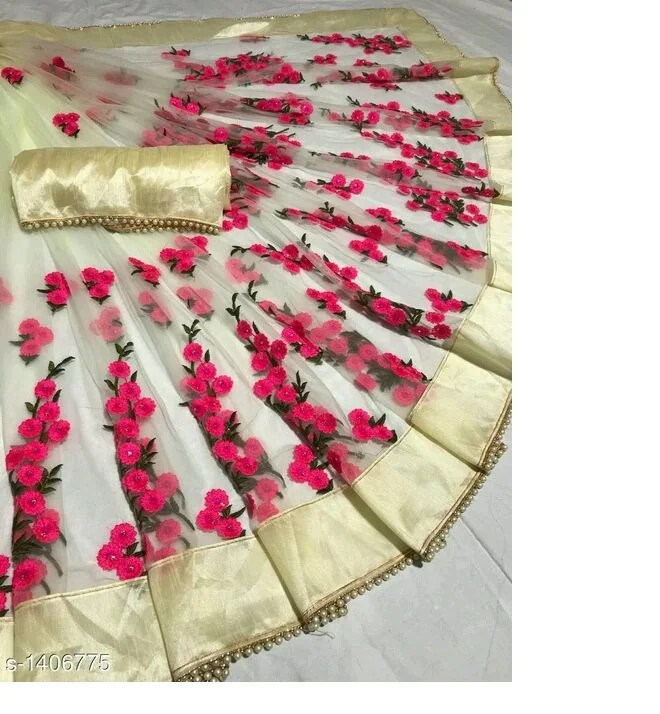 Самая красивая одежда для вечеринки, сеточная вышивка, рабочее сари с блузкой, индийская Женская одежда, сари, низкая цена, оптовая продажа, сурат