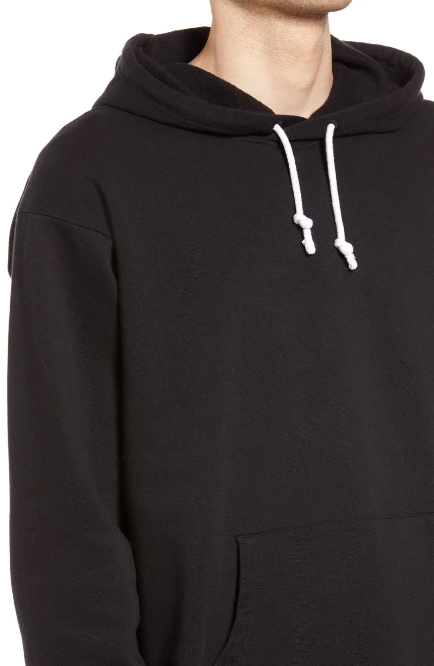 
New Design Solid Men S Clothing Wholesale Custom Logo Solid Over sized Black Hoodie Pullover 
