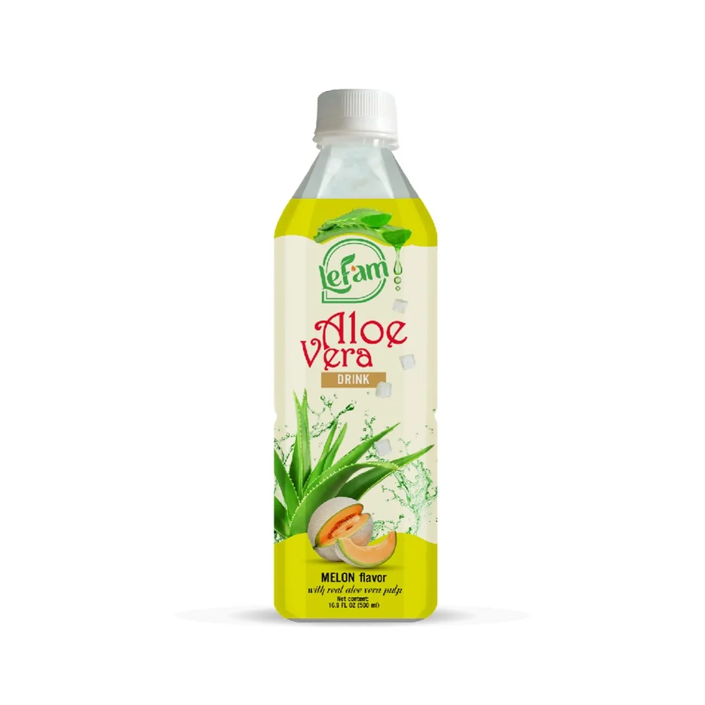 Aloe Vera Flavor Melon real pulp 100% Natural Hot Taste Low Sugar Lefam Beverages 16.9 0z Factory Price