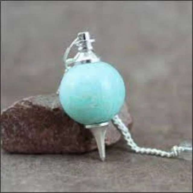 
Latest Amazonite Gemstone Feng Shui Faceted Pendulum Best High Quality Pendulums With Small Ball Buy from Orgone Export 