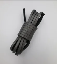 Free samples 100% Cowhide Leather Rawhide Metallic Square Leather shoelaces