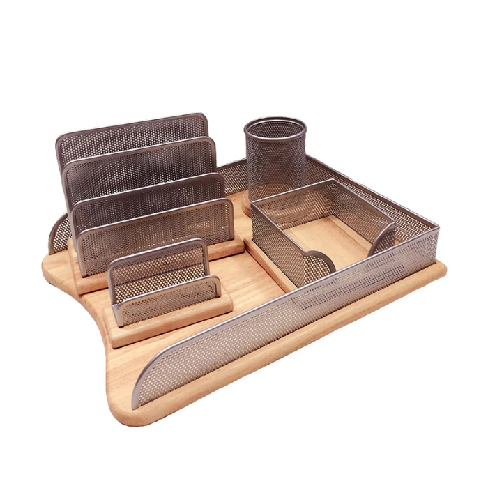 
New Design office supplies and stationery Wooden Office Stationery Set 