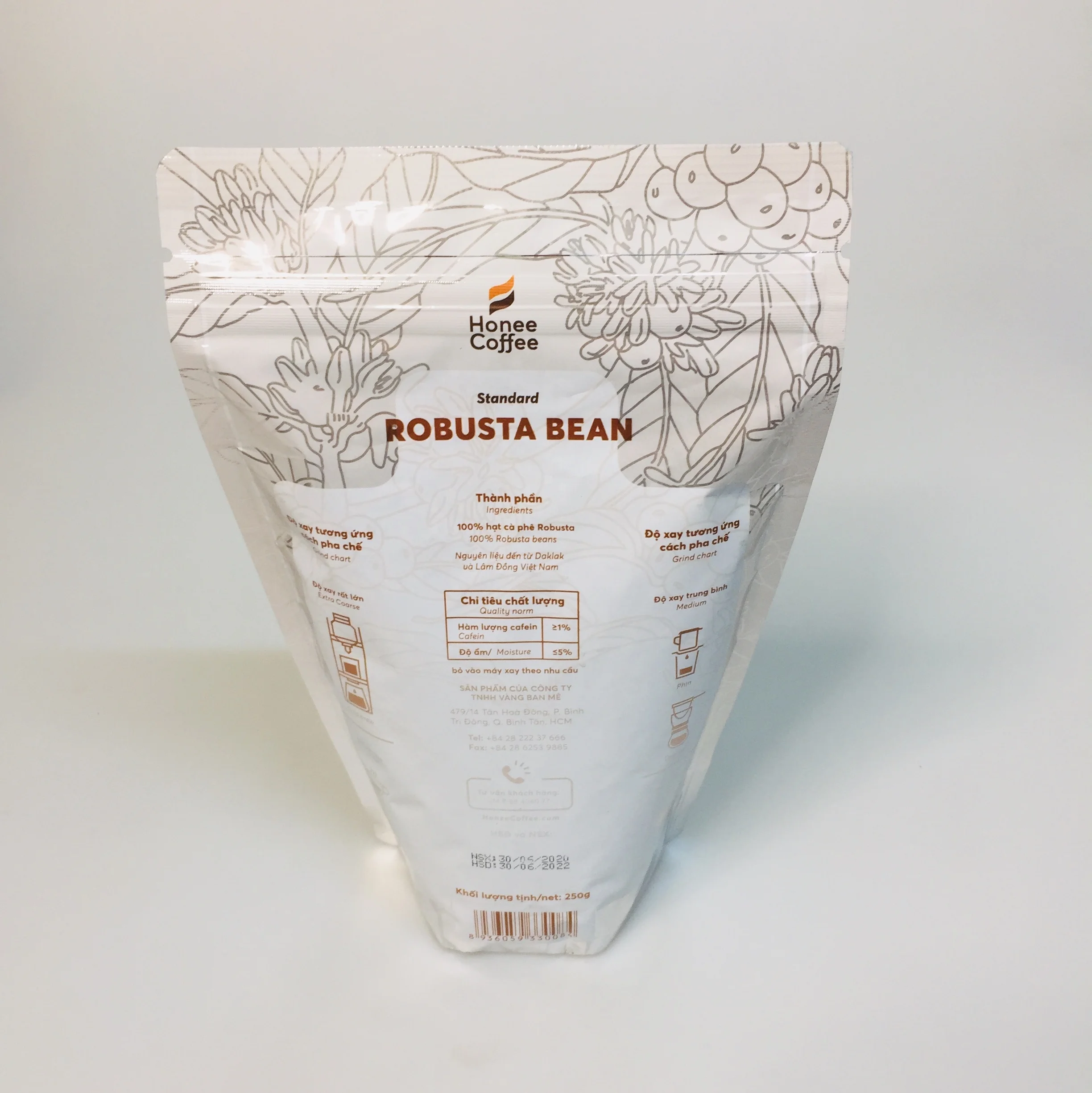 Honee Coffee - Roasted Robusta coffee beans high quality Vietnam single