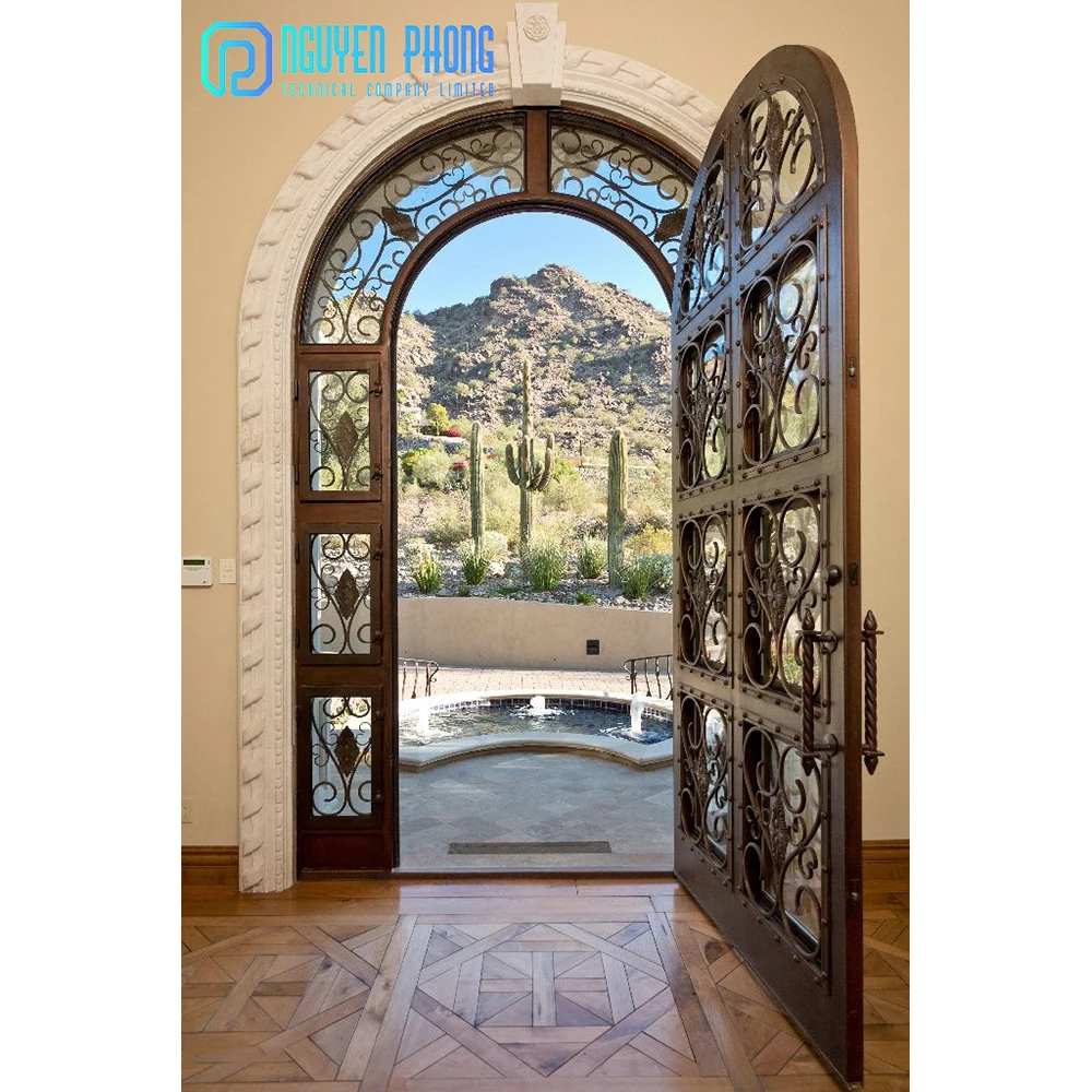 Лидер продаж оптовая продажа Заводские оригинальные декоративные входные двери цены кованые железные главные ворота для