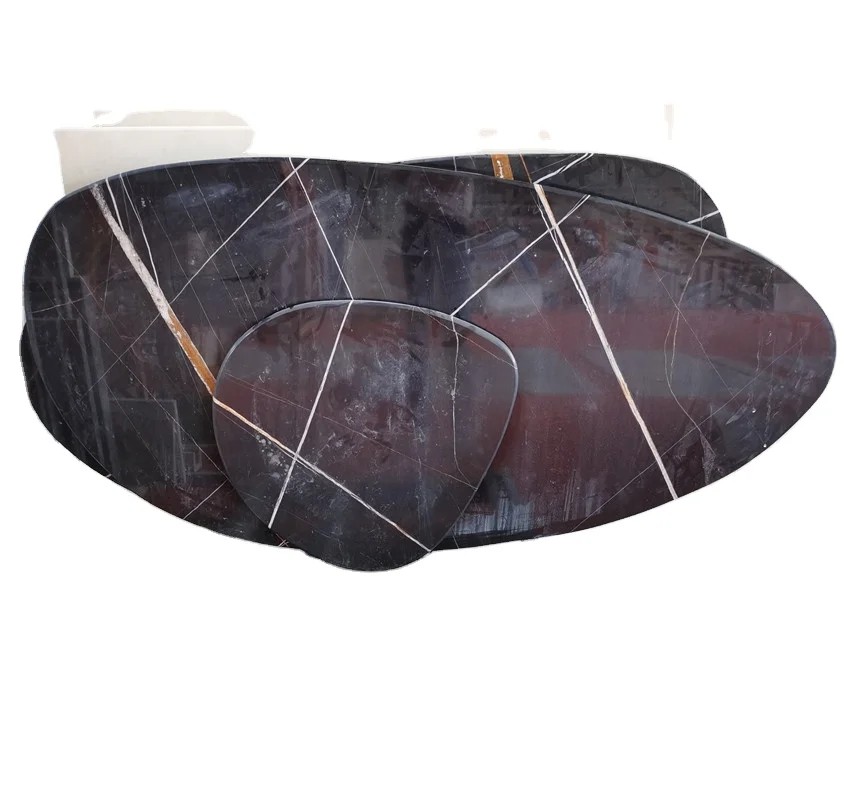 High quality customized marble table top laurent black cheap Onsite Installation Ladders And Scaffoldings marble