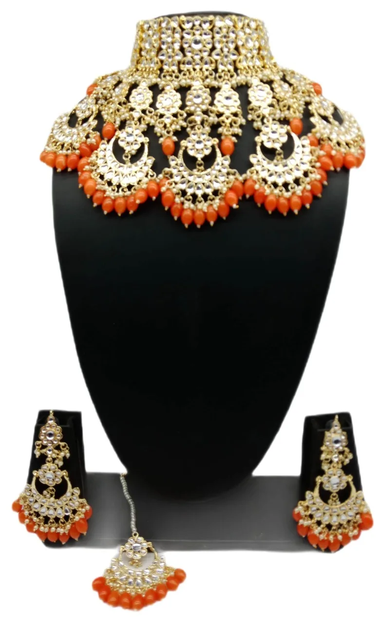 Bijoux Wedding Jewellery Ethnic Choker Necklace With Latest Design Bridal Kundan Polki American Diamond Jewelry For Women