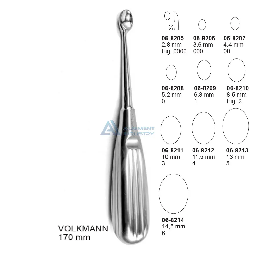 Кюретка для костей VOLKMANN 170 мм (6 3/4 дюйма) инструмент | Ортопедические Хирургические Инструменты