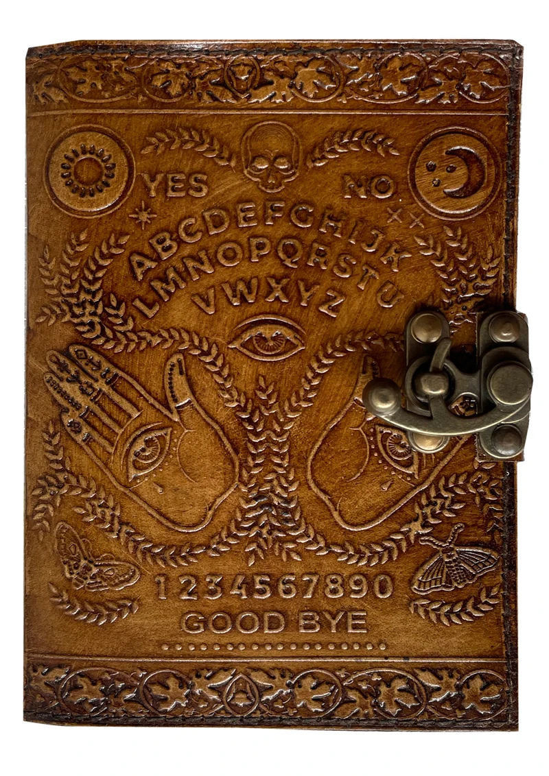 Antique Ouija Leather Journal Spooky Spell Book Of Shadows With Astonishing Design Handmade Leather Deckle Edge Paper For Gift