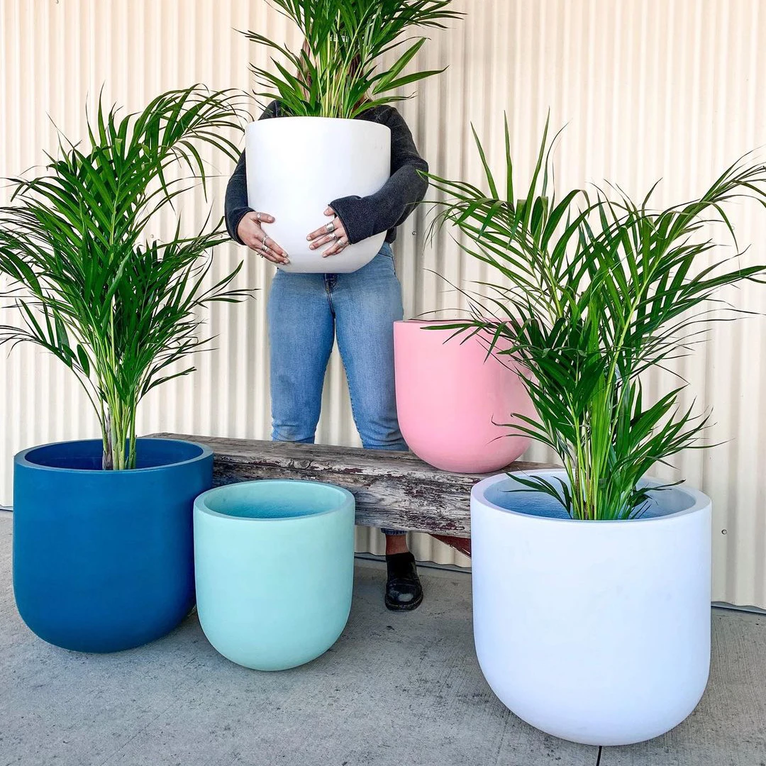 4 different size Large white pink concrete outdoor giant large size flower pot and planter for garden with good prices