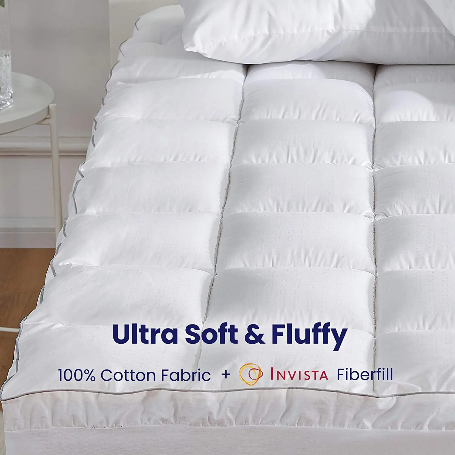 Mattress Pad Cover Cooling Cotton Top Overfilled Extra Thick Soft Down Alternative Topper Quilted Pillow Top Upto 21 inch Deep