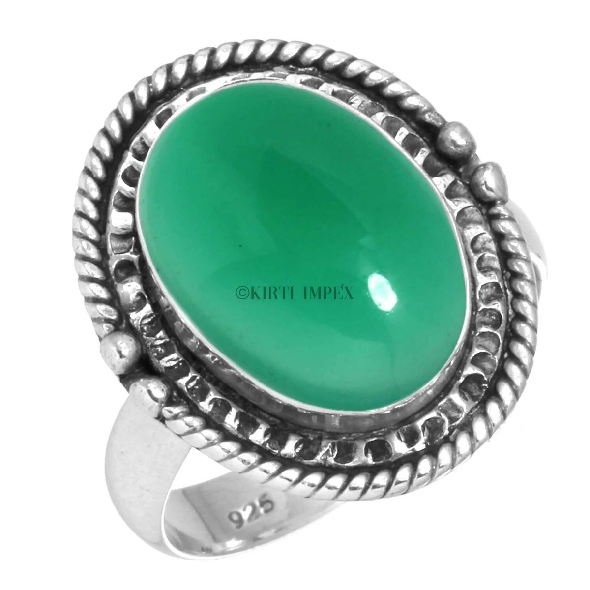 Vibrant Crystal Mixed Shapes Green Onyx Designer Designs Silver Overlay Boho Rings Vintage Women Jewelry For Retailers
