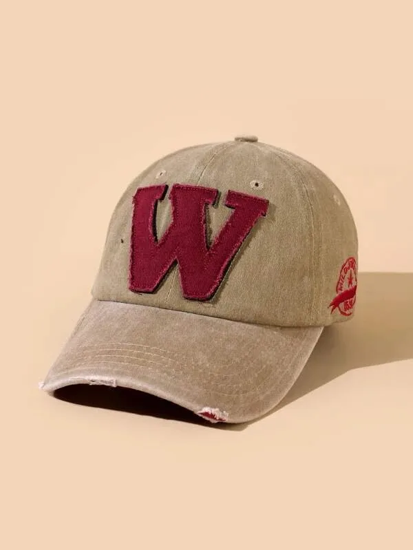 Men Letter Patch Baseball Caps Unisex Adjustable 6 Panel Casual Snapback Cotton Baseball Caps Men Women Dad Mesh Hat