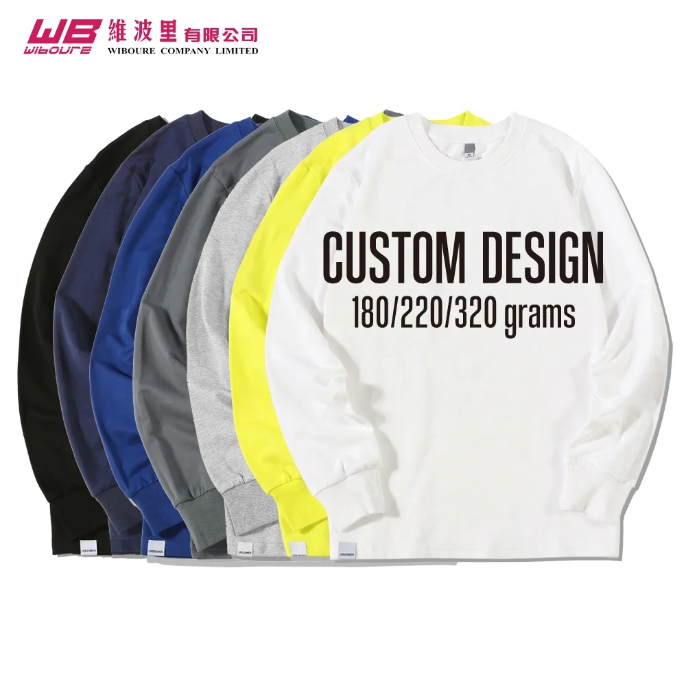 
High Quality wholesale clothing custom t shirt printing Custom long sleeve crew neck embroidery Logo t-shirt printed tee 