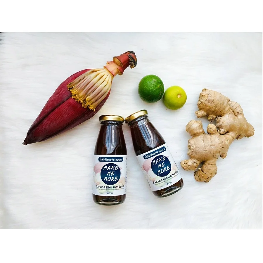 
Thailand Manufacture 100 % Natural 6 Bottles / box Concentrated banana blossom juice with ginger lime and stevia extract 