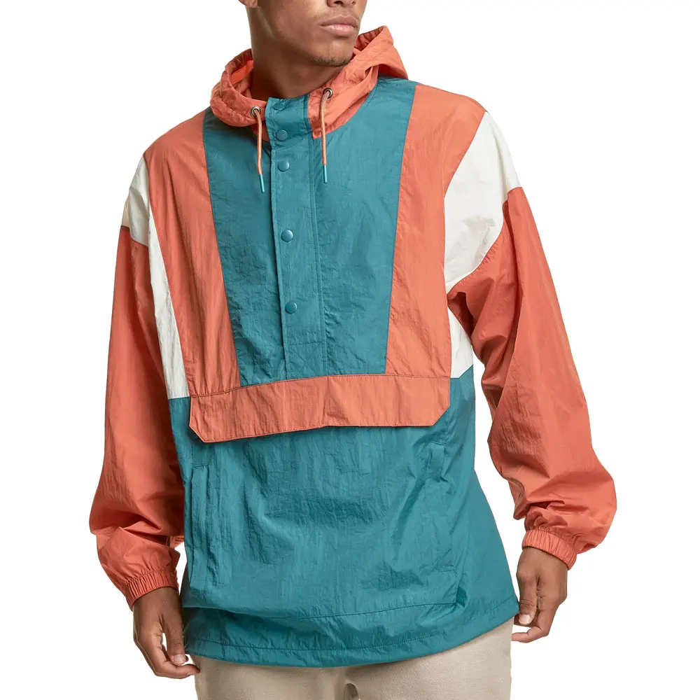 Wholesale Custom Windbreaker Hip Hop Streetwear Men 100% Polyester jackets Casual Fit Outdoor anorak Jacket man