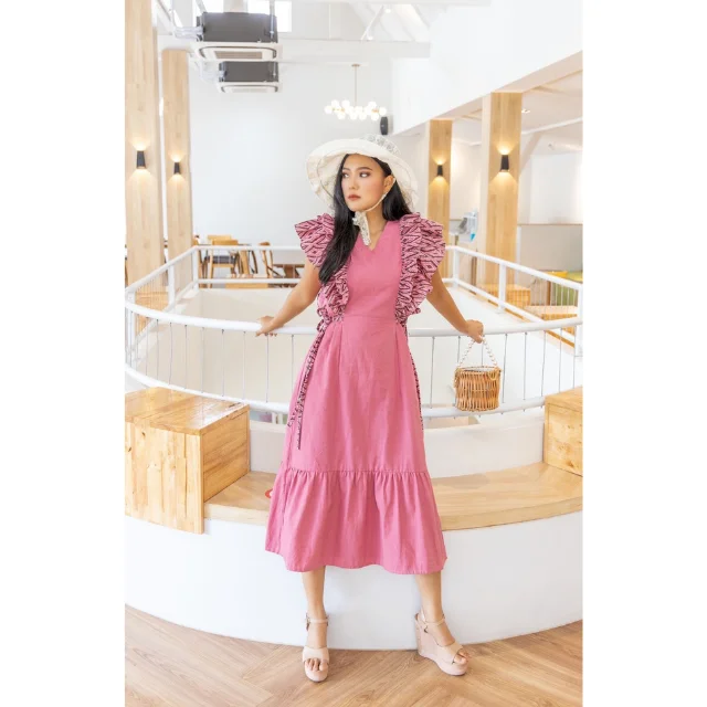 Best Seller Thai Casual Womens Dresses Premium Products Hand Made By Lada Lanna Collection Thai painting dress 009