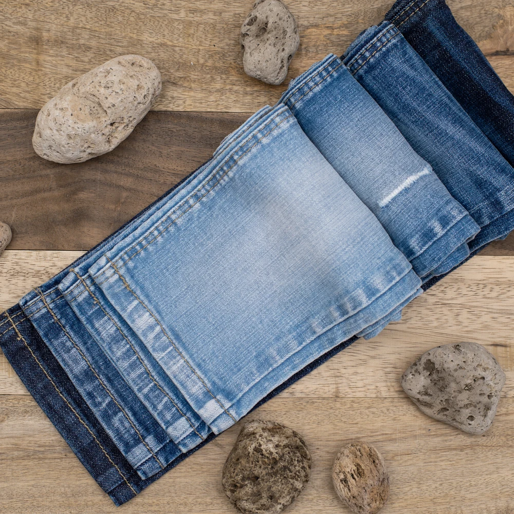 Shengze заводская цена tc хлопок полиэстер спандекс стрейч джинсовая ткань для брюк