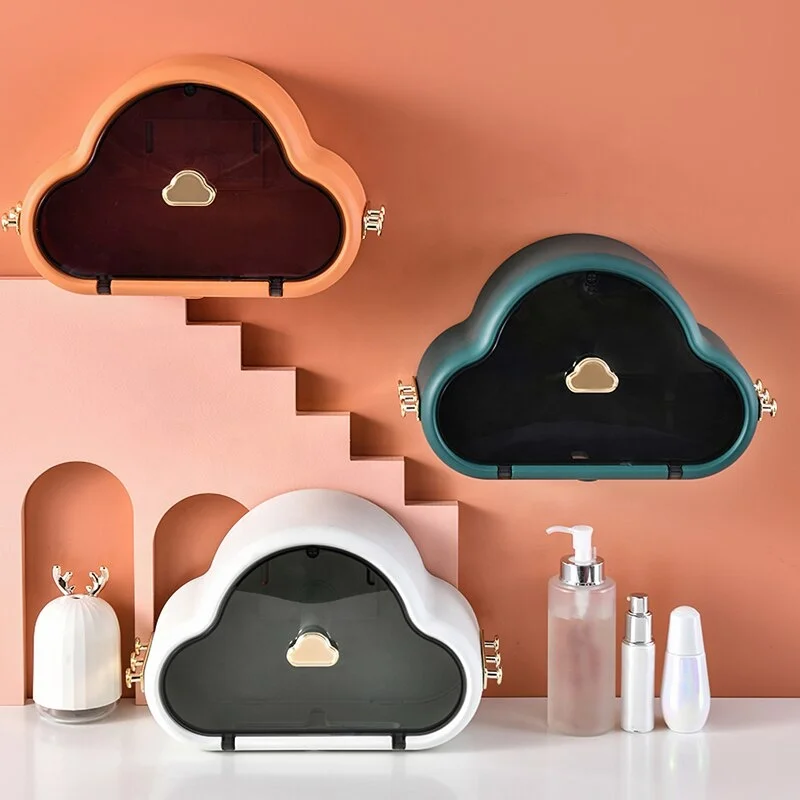 Cloud Nordic Simple Style Creative Paper Tube Toilet Perforation-free Wall-mounted Storage