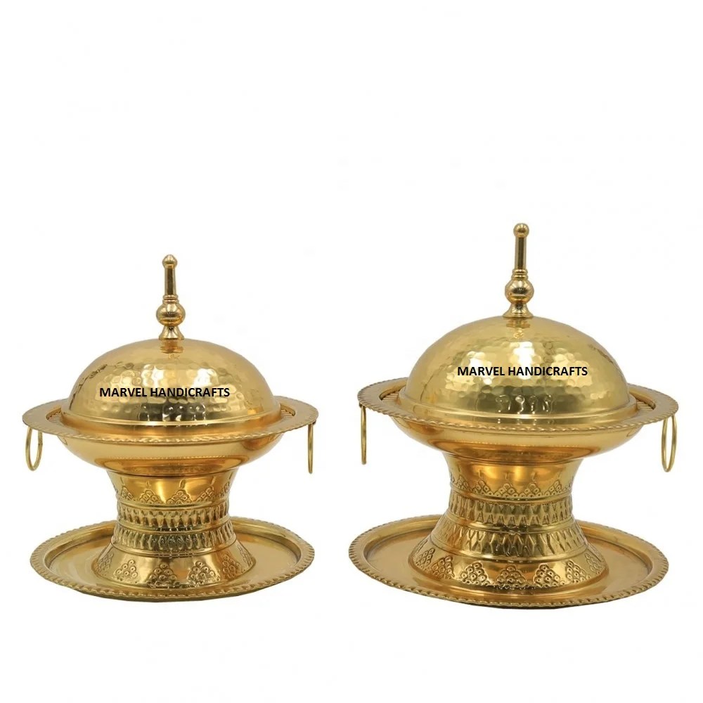 GULF BRASS DATE POT GOLD COLOR TRADITIONAL ARABIC KITCHENS HANDMADE EMBOSSED DESIGN DATE BOWL KITCHENWARE EID RAMADAN DECOR GIFT