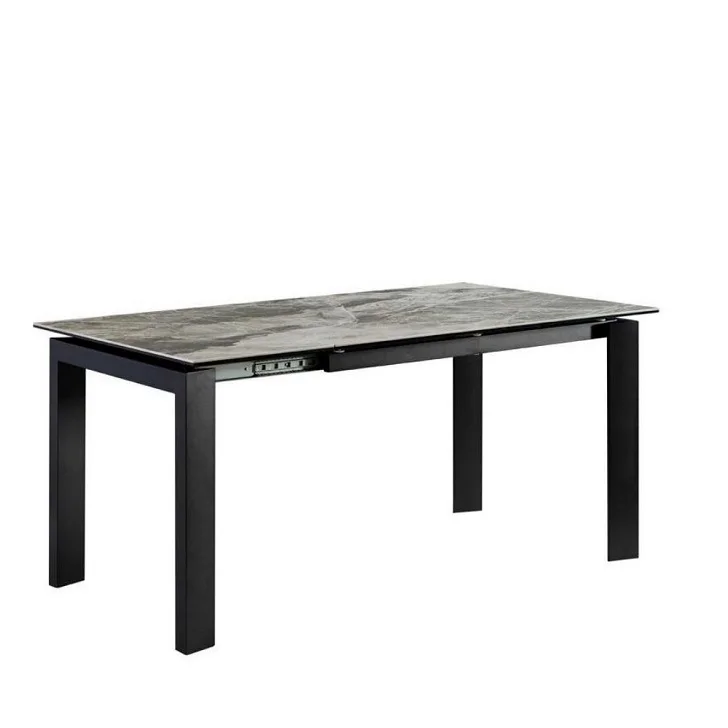 Stone Contemporary One End Twist Extension Modern Resistance to Scratch White Sintered Stone Extendable Dining Table