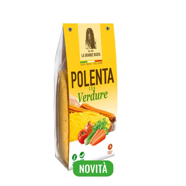 100% made in Italy Corn flour yellow for instant polenta whit vegetable 250g polenta ready in few minutes