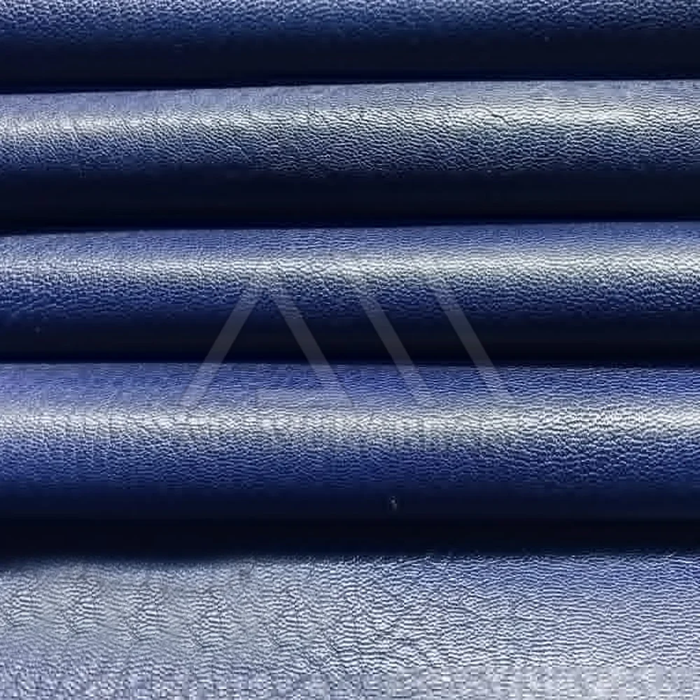 Custom Tanned Leather Piece DIY Genuine Leather Material Full Grain Goatskin Blue Leather Piece Leathercraft