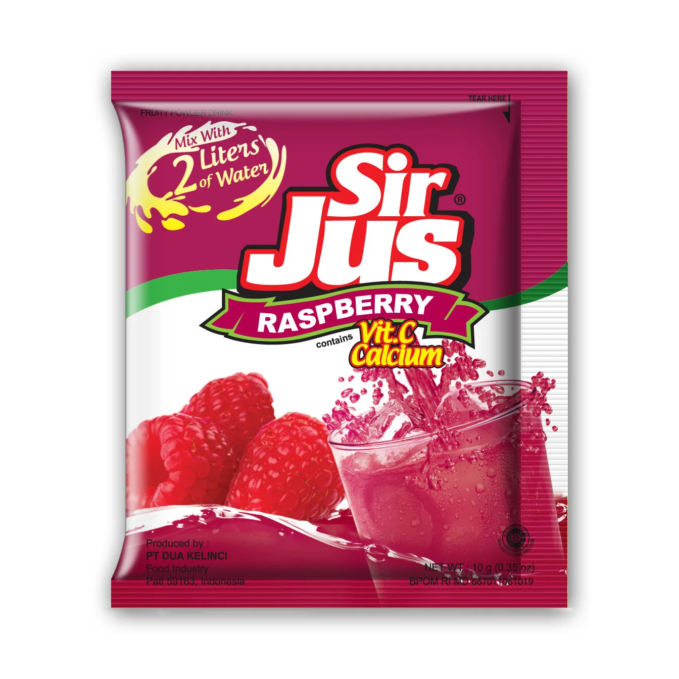 Дуа кельнцы-г-н ЮС-мгновенная чувствительность фруктовый порошок напиток малиновый вкус напитков Индонезия 10 гр