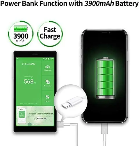 
GlocalMe G4 pro wifi hotspot,smart mifi and SIM-free 4G router for 140+ countries with no roaming fees 