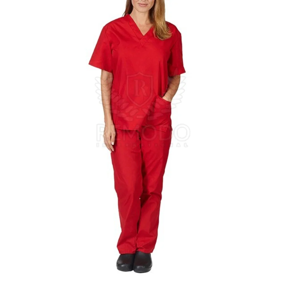 Fashionable Medical Fit Scrubs Uniforms Stretchy short Sleeves Scrubs Suits Custom Nurse Scrubs