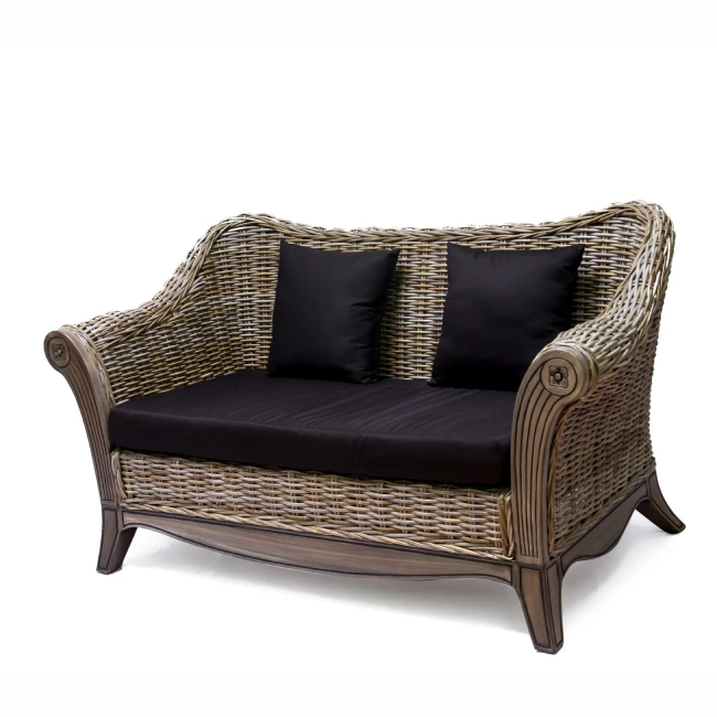 High Sales Volume Home Furniture Living Room Rattan Natural Angela Sofa 2 Seater