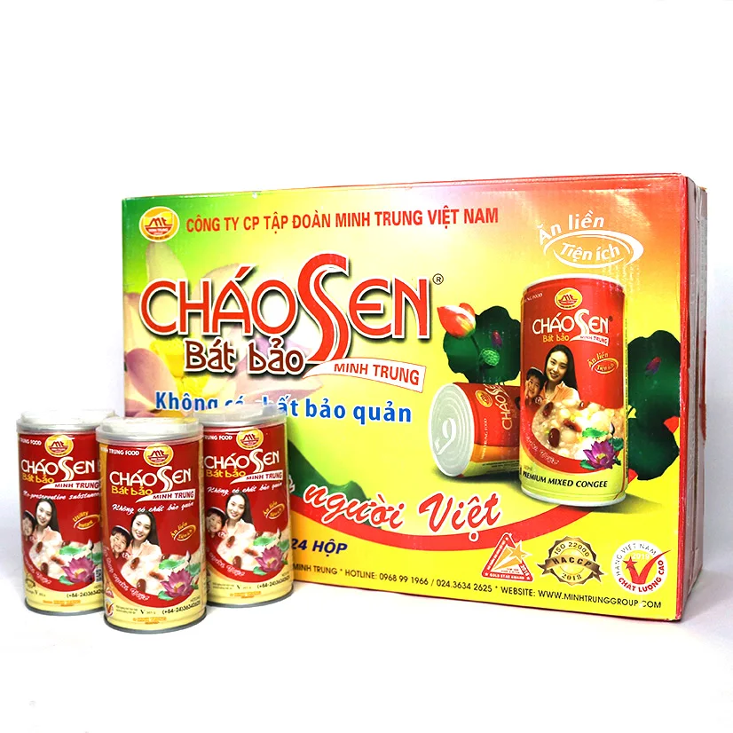 Canned food lotus seed Congee instant use natural taste from Minh Trung Vietnam