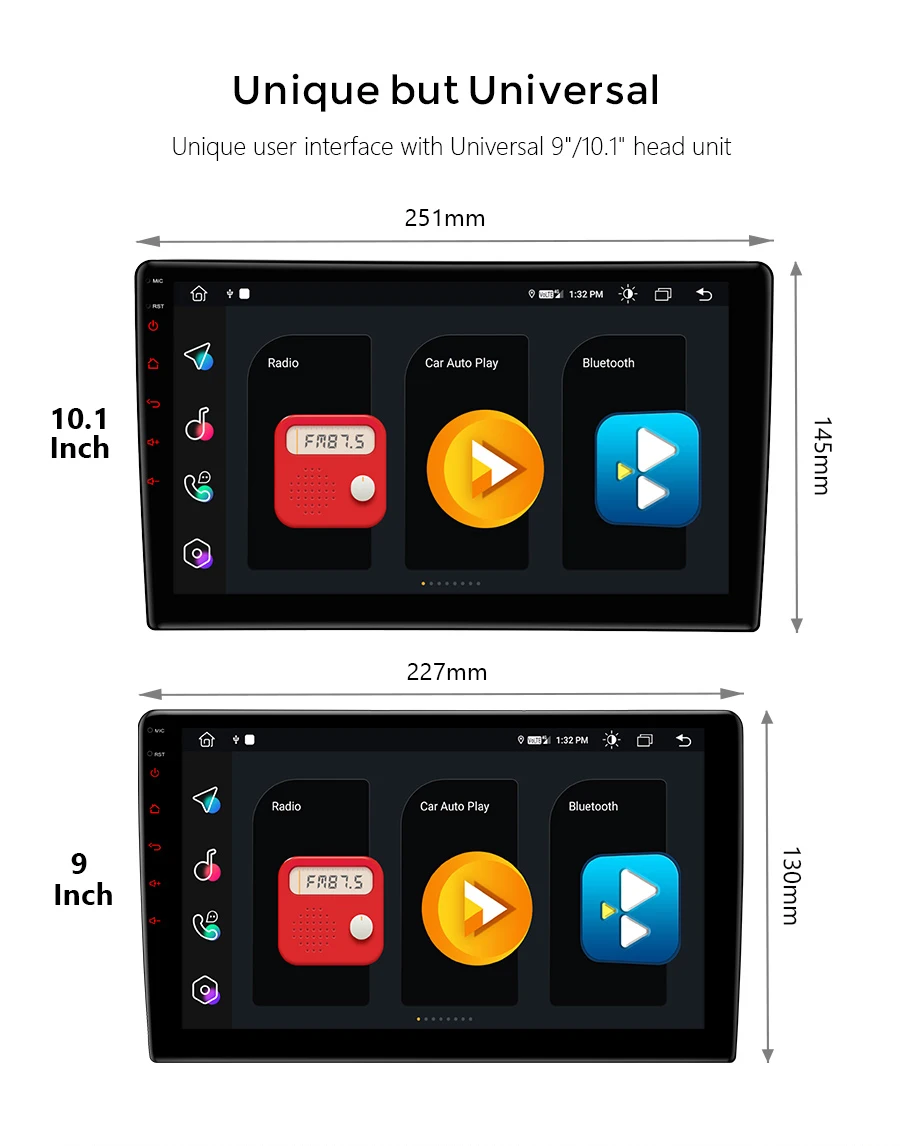 Universal Fit OEM 8259 9 inch Car Stereo Player with GPS Navigation Instant Rear Camera Support 1920*1080 AHD Camera