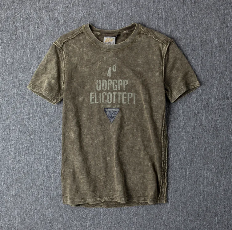 
200GSM Custom Vintage Men Acid Wash T Shirt Enzyme Mineral Wash Tshirt 