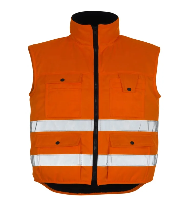 Wholesale Security Parka Waterproof Insulated Upper Reflector Jacket with Rib Adjustable Hood Rain Wear Vest Uniform