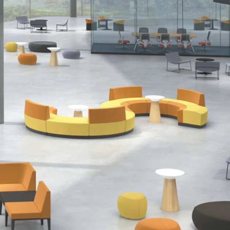 S Shape Office Furniture Modern Innovative Leisure Modular Office Sofa Combination Sectional Sofa Set Fabric European Style